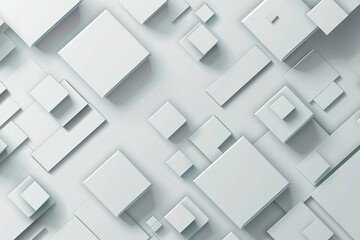 Wall Mural - A white background with many squares of different sizes