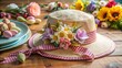 © Four888 - Vintage-inspired Easter bonnet making with fabric and flowers