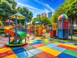 © Sandra - Whimsy and playfulness radiate from this colorful and airy children's playground