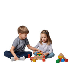 kids playing with various toys, fun and interactive, transparent background