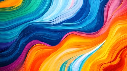 Wall Mural - Abstract Wavy Lines in Vibrant Colors