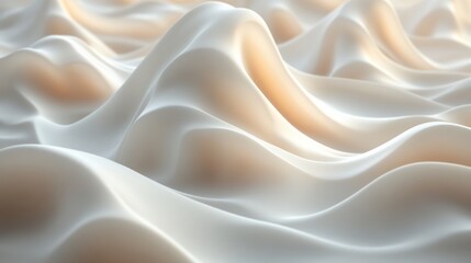 Wall Mural - White silk fabric flowing and forming abstract shapes