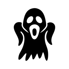 Vector Illustration of Halloween Spook Icon Silhouette on Transparent Background