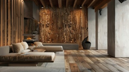 Sticker - Decor for interior walls made of wood