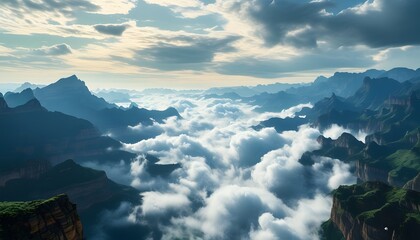 Canvas Print - mountains and clouds