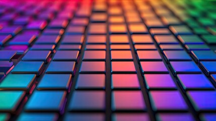 Poster - Colorful and vibrant grid pattern showcasing a spectrum of hues, emphasizing modern design and creativity in digital art.