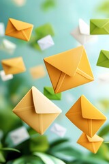 Poster - Colorful Envelopes Floating in Air.