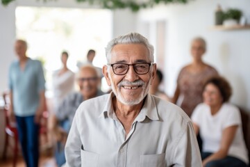 Wall Mural - Portrait of a elderly Hispanic man in nursing home