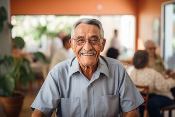 Wall Mural - Portrait of a elderly Hispanic man in nursing home