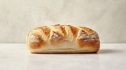 Wall Mural - A Single Loaf of Crusty Bread on a White Countertop