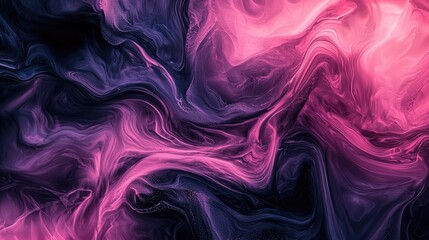 Canvas Print - abstract picture with flowy elements with pink and dark purple colors