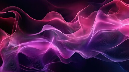 Canvas Print - abstract picture with flowy elements with pink and dark purple colors