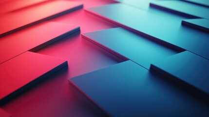 Poster - The artwork showcases a dynamic arrangement of teal rectangular shapes, overlapping and interspersed to create an engaging abstract effect.