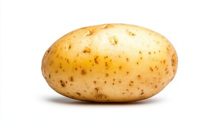 Organic Potato Close-Up: Fresh and Healthy Vegetable on White Background