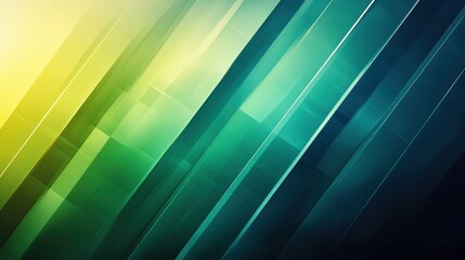 Poster - Abstract gradient design featuring diagonal lines in vibrant green and yellow hues creating a modern visual effect