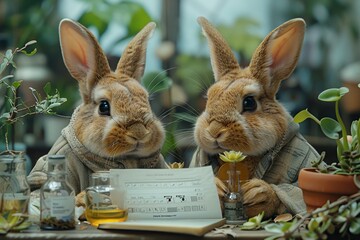 Two Bunnies in a Laboratory