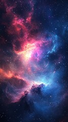 Wall Mural - Cosmic Nebula with Stars and Glowing Gas