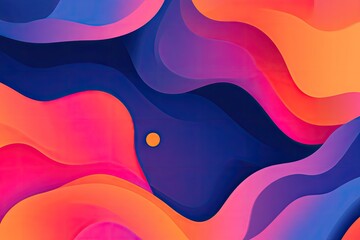 Fototapete - A vibrant abstract design featuring flowing shapes in shades of pink, purple, and blue, perfect for modern art or background.