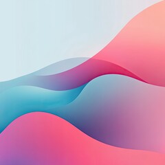 Poster - An abstract wave composition with soft gradients, featuring shades of pink and blue, ideal for modern designs and backgrounds.