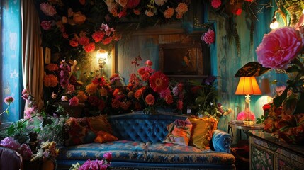 Wall Mural - Room adorned with lovely flowers