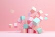 © Kitta - A Burst of Pastel: Cubes Explode in a Whimsical Dance of Color and Light