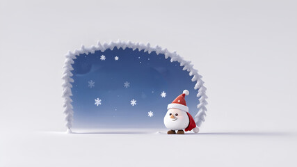 christmas greeting card with copy space, santa claus with