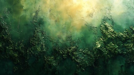 Abstract green and yellow textured background with light streaks.