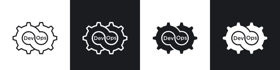 Wall Mural - dev ops icon in filled and stroke