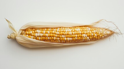 Wall Mural - A Single Ear of Corn with Husk Partially Peeled Back