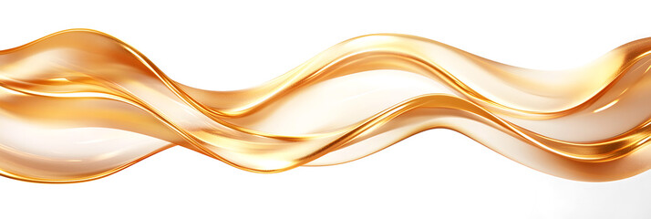 Wall Mural - luxury abstract shiny golden wave on transparent background. design element. elegant gradient gold c