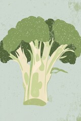 Wall Mural - Illustration of Fresh Green Broccoli on Soft Background