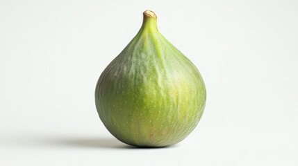 Wall Mural - A Single Green Fig Isolated on a White Background