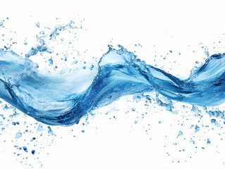 Wall Mural - Dynamic Blue Water Wave Splash Illustration