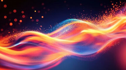 Poster - Illuminated Connections: Abstract Flowing Lines Symbolizing Global Data Transmission