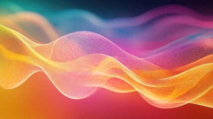 Poster - Connected Cosmos: Abstract Representation of Global Data Flow Through Vibrant Waves of Light and Color