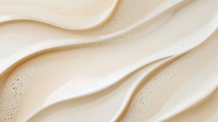 Poster - Luxurious creamy cosmetic product flowing gracefully with delicate bubbles, exuding beauty and elegance. Perfect for skincare enthusiasts seeking luxury and wellness