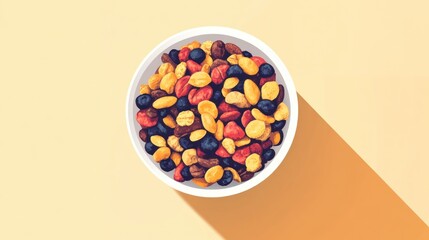 Wall Mural - Bowl of Mixed Nuts and Dried Fruits