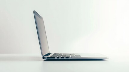 Aufkleber - Side View of a Closed Laptop on a White Surface