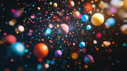Poster - A 3D scatter plot with various data points floating in space, emphasizing trends in data science, statistics, or predictive modeling.