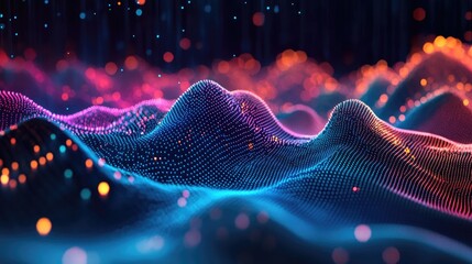 Poster - A 3D scatter plot with various data points floating in space, emphasizing trends in data science, statistics, or predictive modeling.