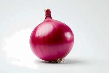 Fresh and vibrant red onion showcasing its glossy surface and rich color, perfect for culinary uses and healthy recipes.