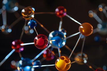 Poster - Abstract glass and metal structure forming a network, representing molecular bonds and connections
