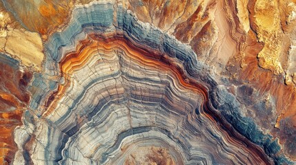 Poster - Colorful Layered Rock Formation with Cracks