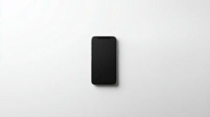 Poster - Black Smartphone with Blank Screen on White Background
