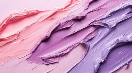 Poster - A colorful painting of makeup with a purple and pink hue