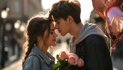 couple kissing in the park