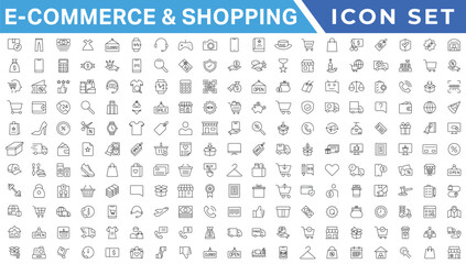Poster - E-Commerce and Shoping Line Icons. Editable Stroke. Pixel Perfect.