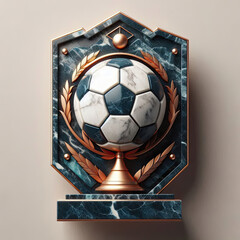 Soccer football trophy 3d illustration isolated on muted plain background