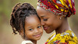 © BURIN93 - A beautiful African mother and daughter share a warm embrace, celebrating the love and joy of Mother s Day