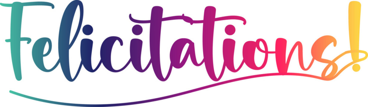 Bannière calligraphique avec dégradé doré FELICITATIONS!, Felicitations! gradient text
